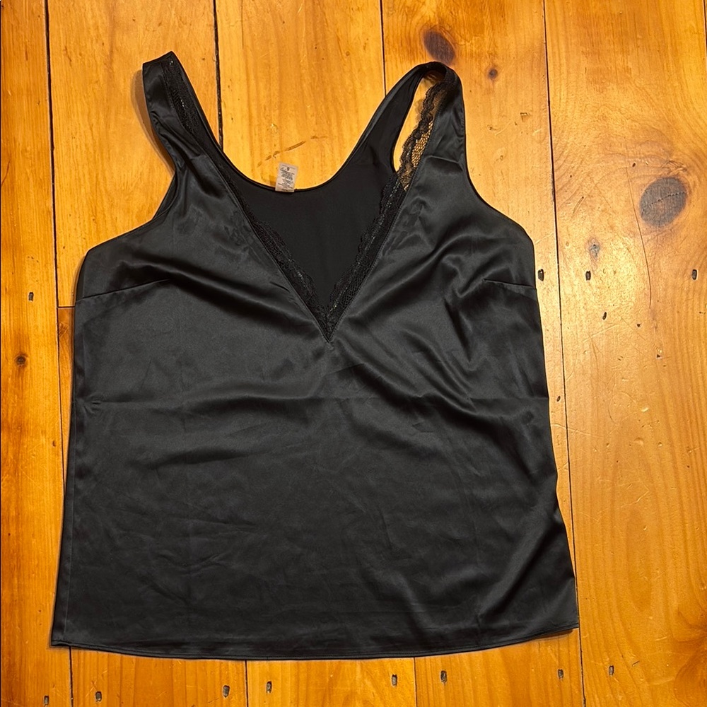 Black Lace Trim Parade Tank